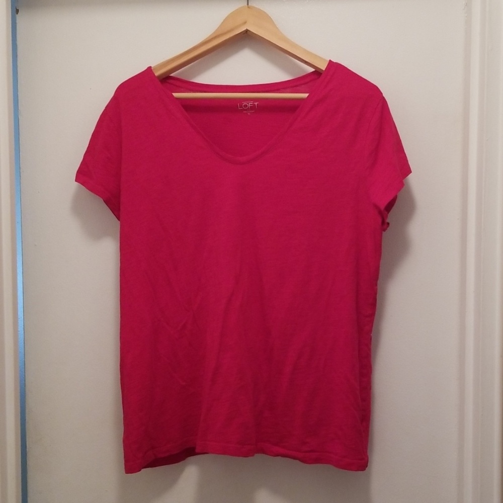 Vneck raspberry colored t-shirt
